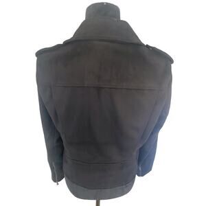 BANANNA REPUBLIC BLACK FAUX SUEDE MOTO JACKET SIZE M